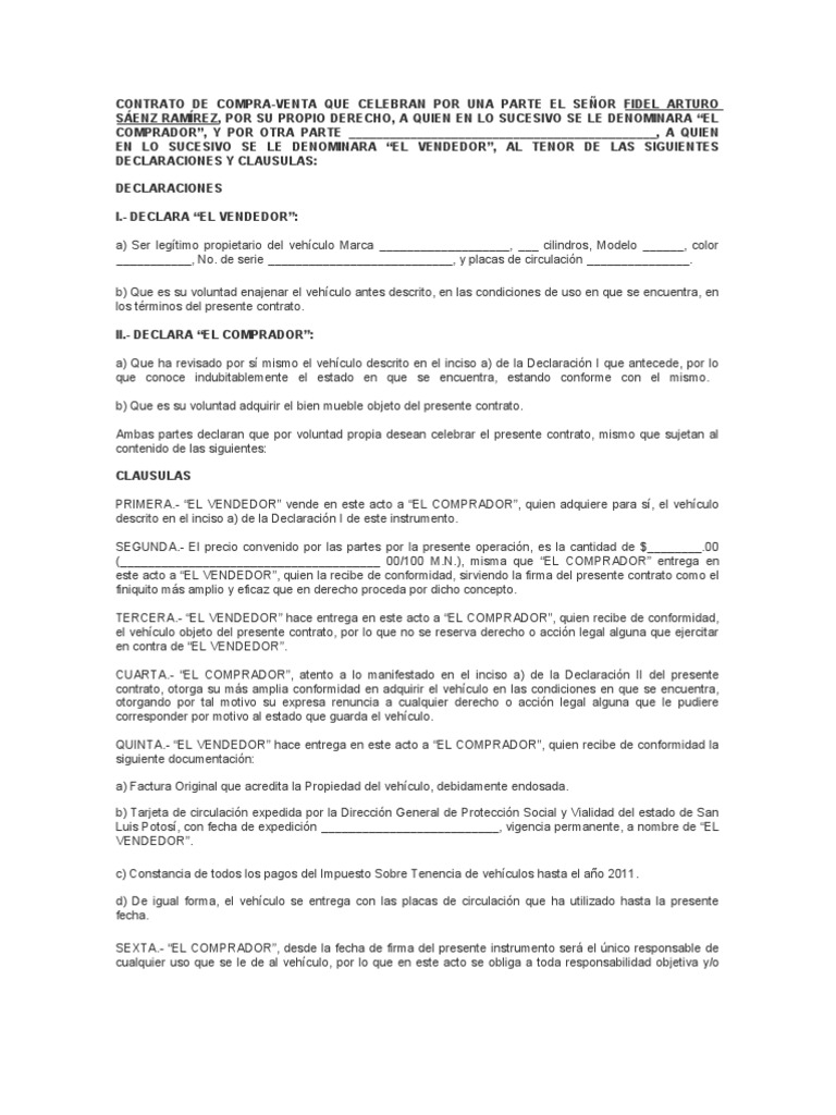 Contrato de Compra Venta