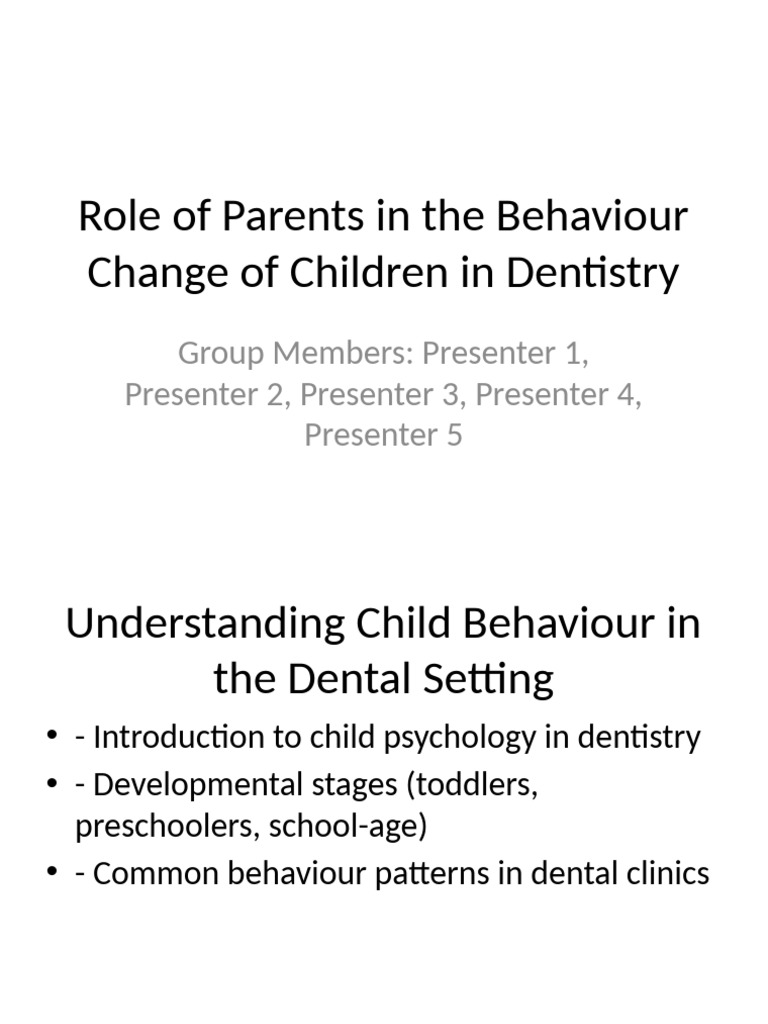 Parents' Impact on Children's Dental Behavior | PDF | Dentistry ...
