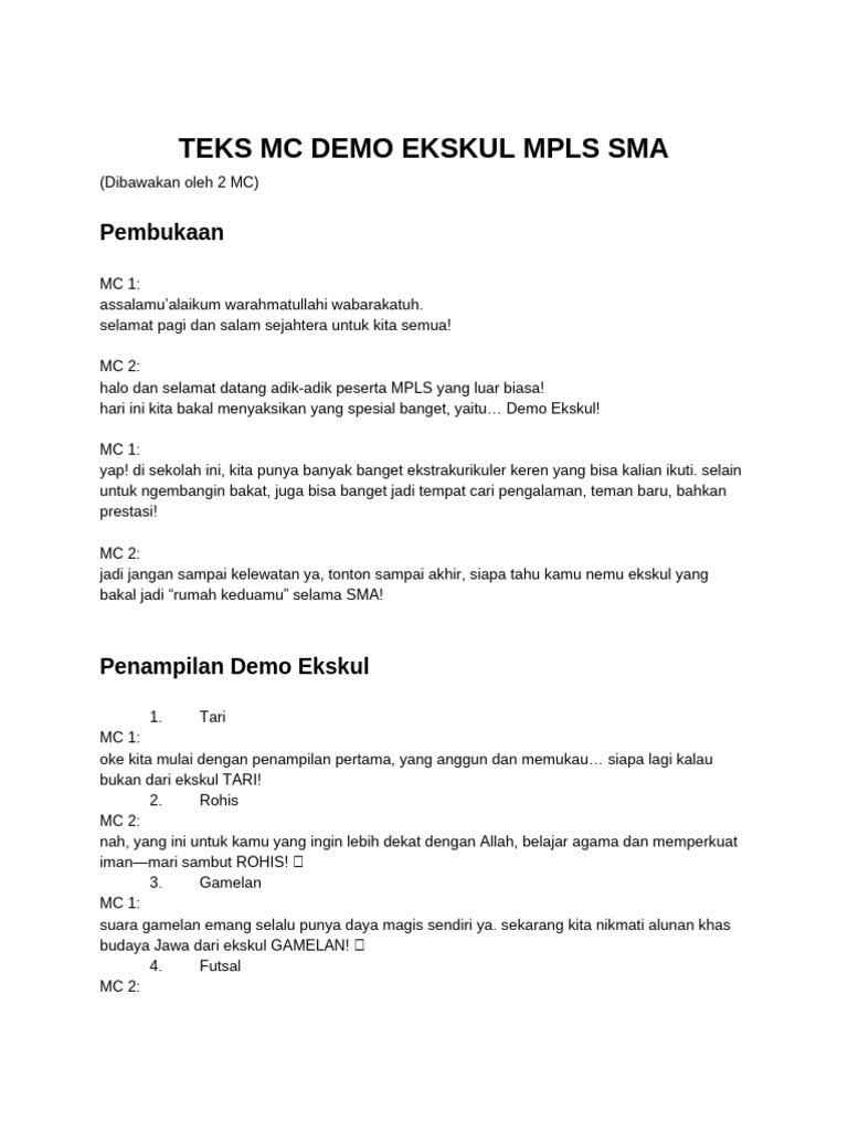 Teks MC Mpls Finalfinal | PDF