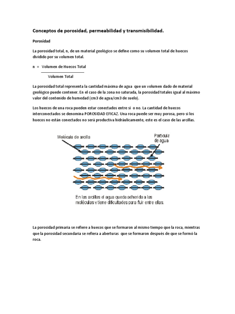 Porosidad y Permeabilidad PDF Permeabilidad (Ciencias de la Tierra) Líquidos