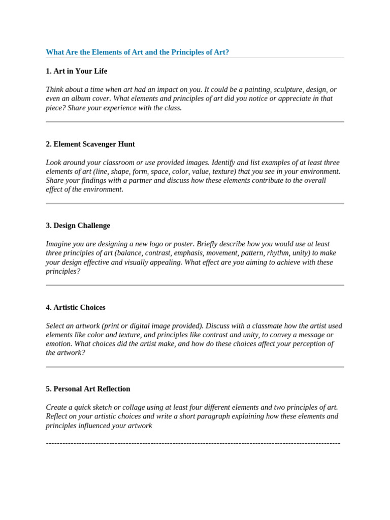 Elements and Principles of Art Explained | PDF | Color | Textiles