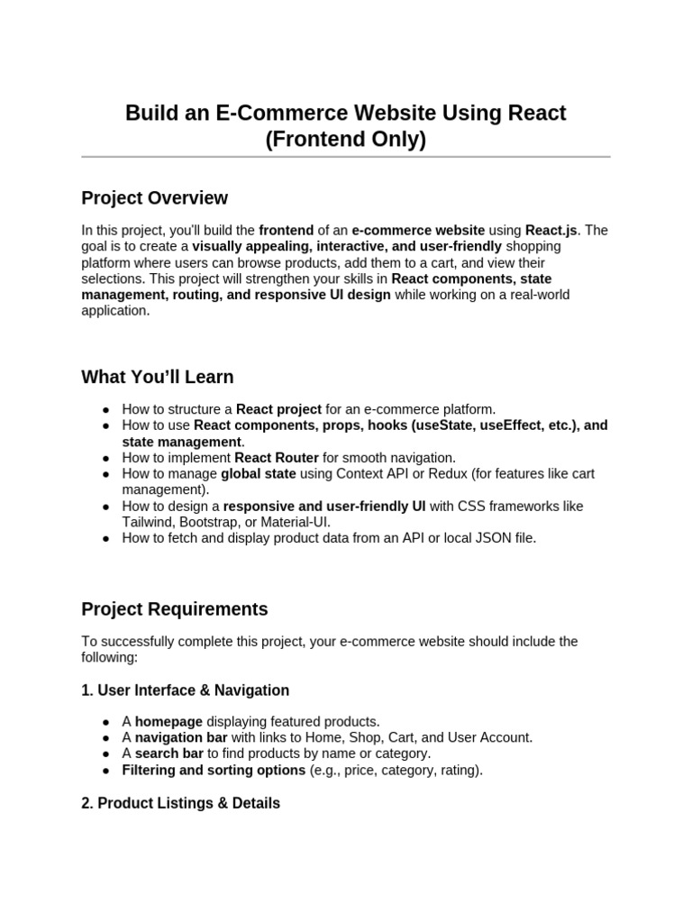 Front End Project Description | PDF | Websites | User Interface