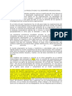 Clima Laboral en La Productividad y El Desempeño Organizacional