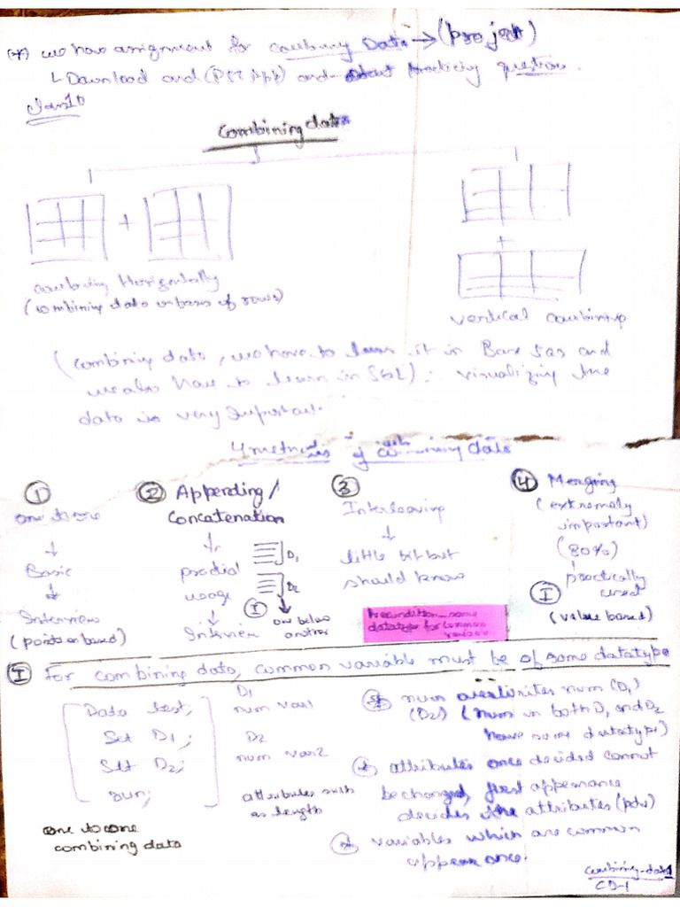Combining Data and Merging | PDF