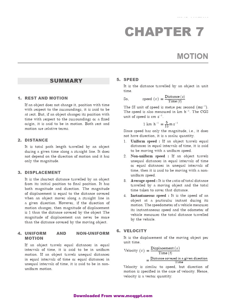 Motion: Concepts of Velocity and Acceleration | PDF | Acceleration ...