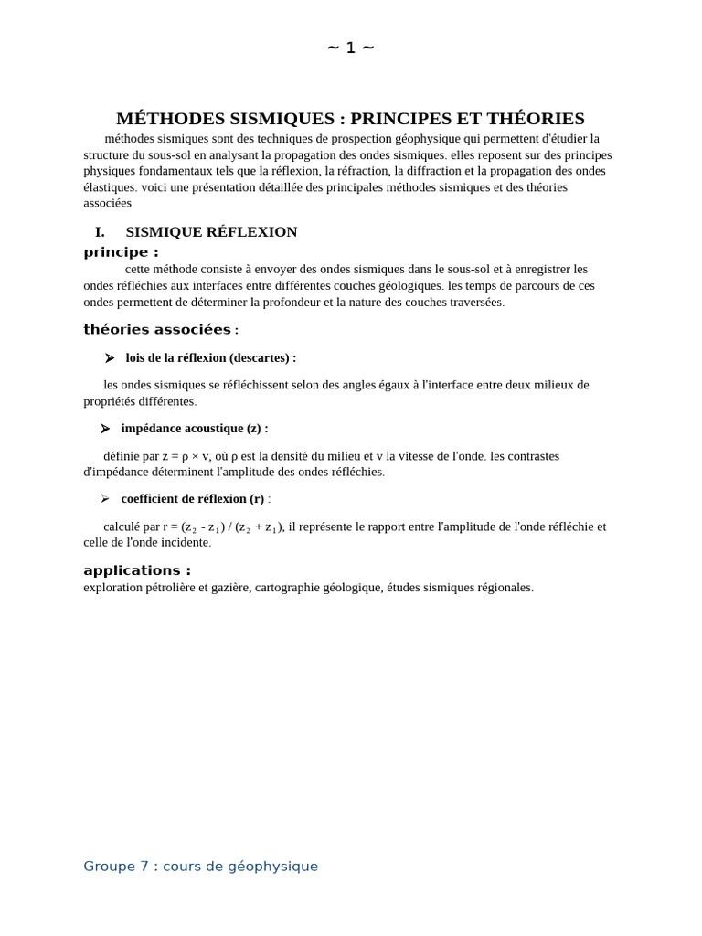 Méthodes sismiques : principes et applications | PDF | Sismologie ...