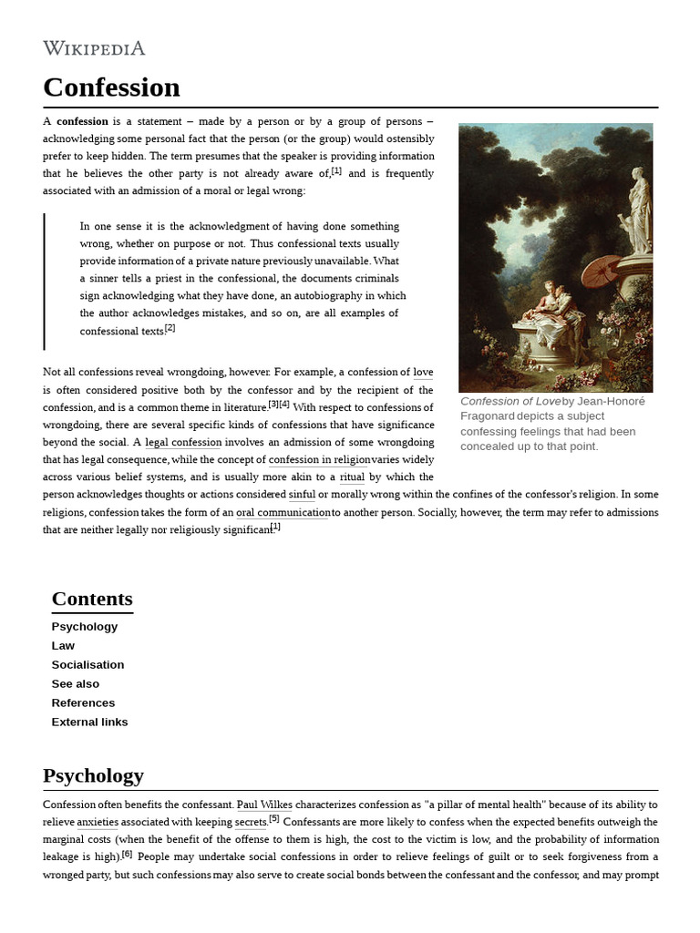 Confession | PDF