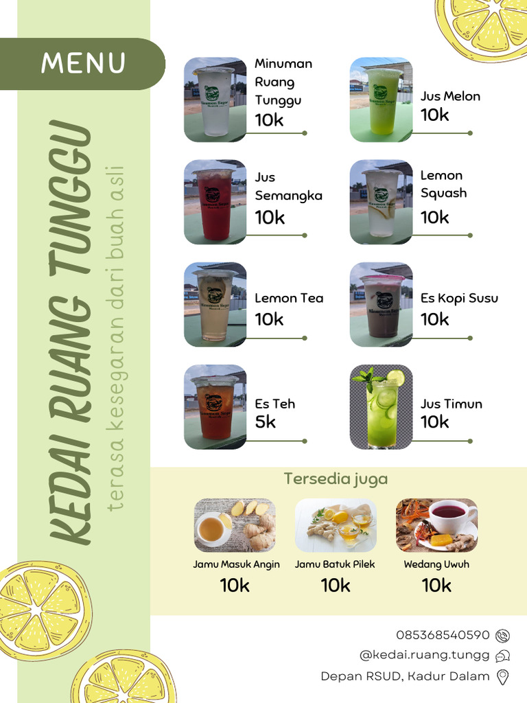 Menu Kafe Minuman Jus Buah Segar Kedai Foto - 20250510 - 115600 - 0000 ...