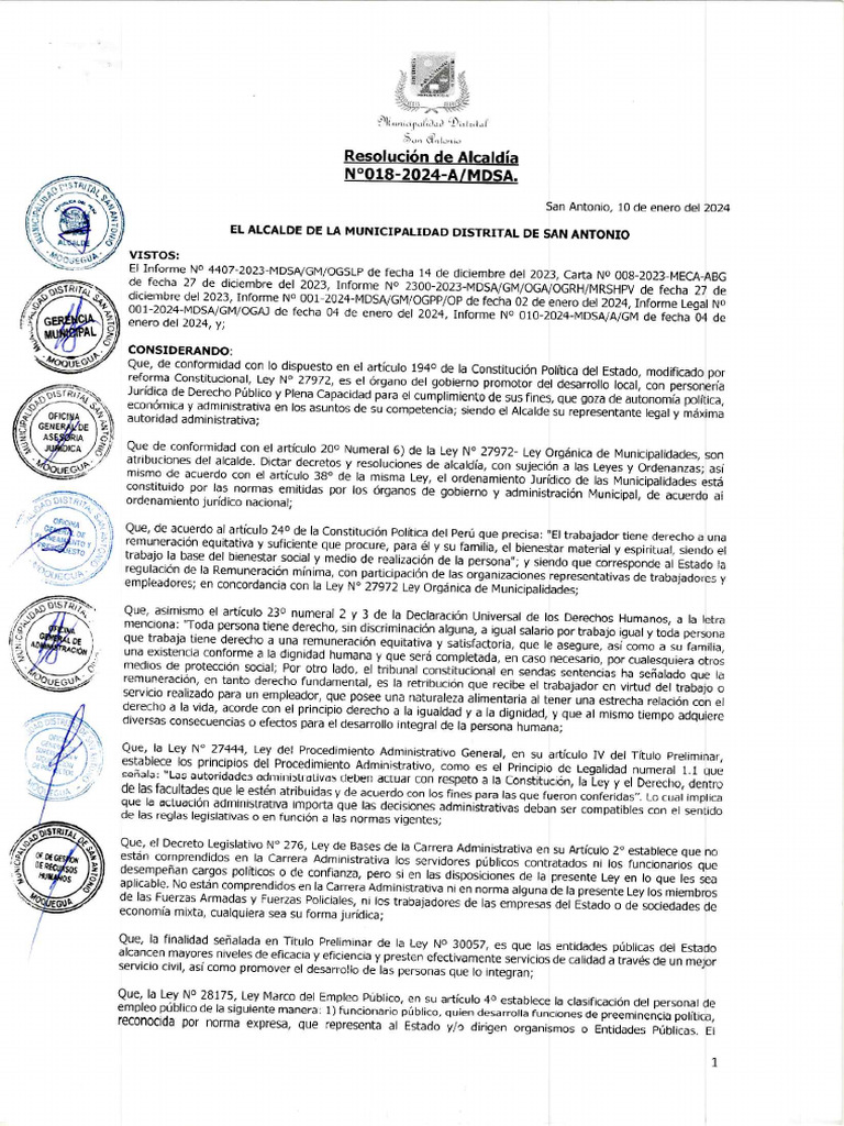 Escala Remunerativa Mdsa | PDF