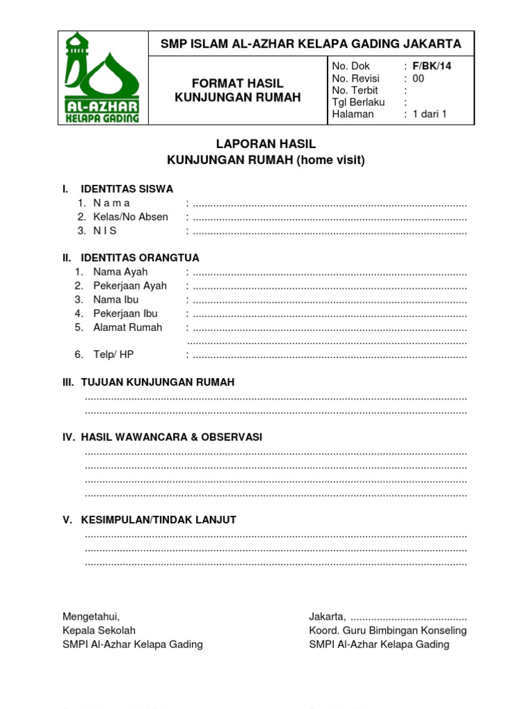 7 14 Format Hasil Kunjungan Rumah