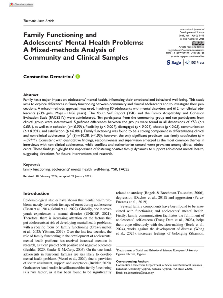 Demetriou 2025 Family Functioning and Adolescents Mental Health ...