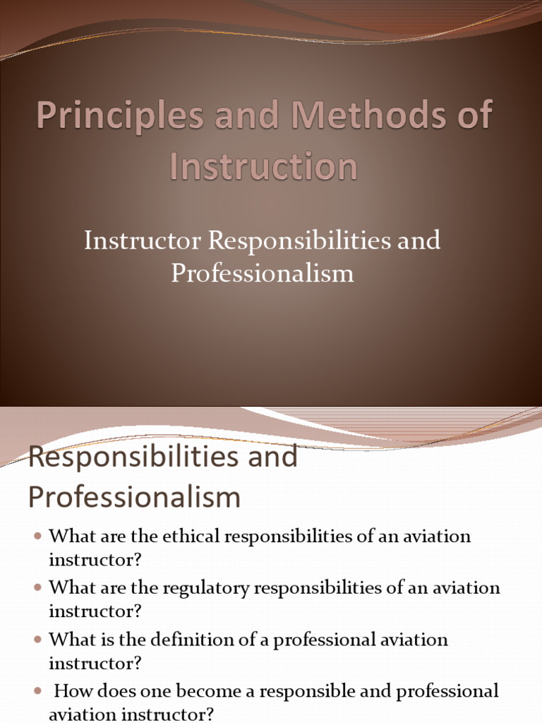 Aviation Instructor Responsibilities | PDF | Flight Instructor ...