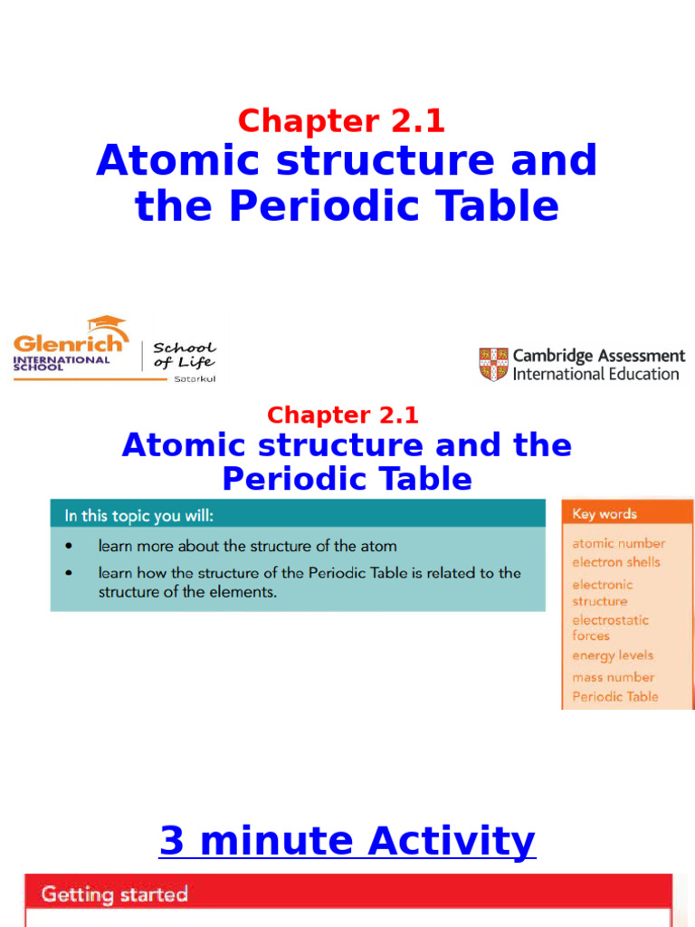 Atomic Structure and Periodic Table | PDF
