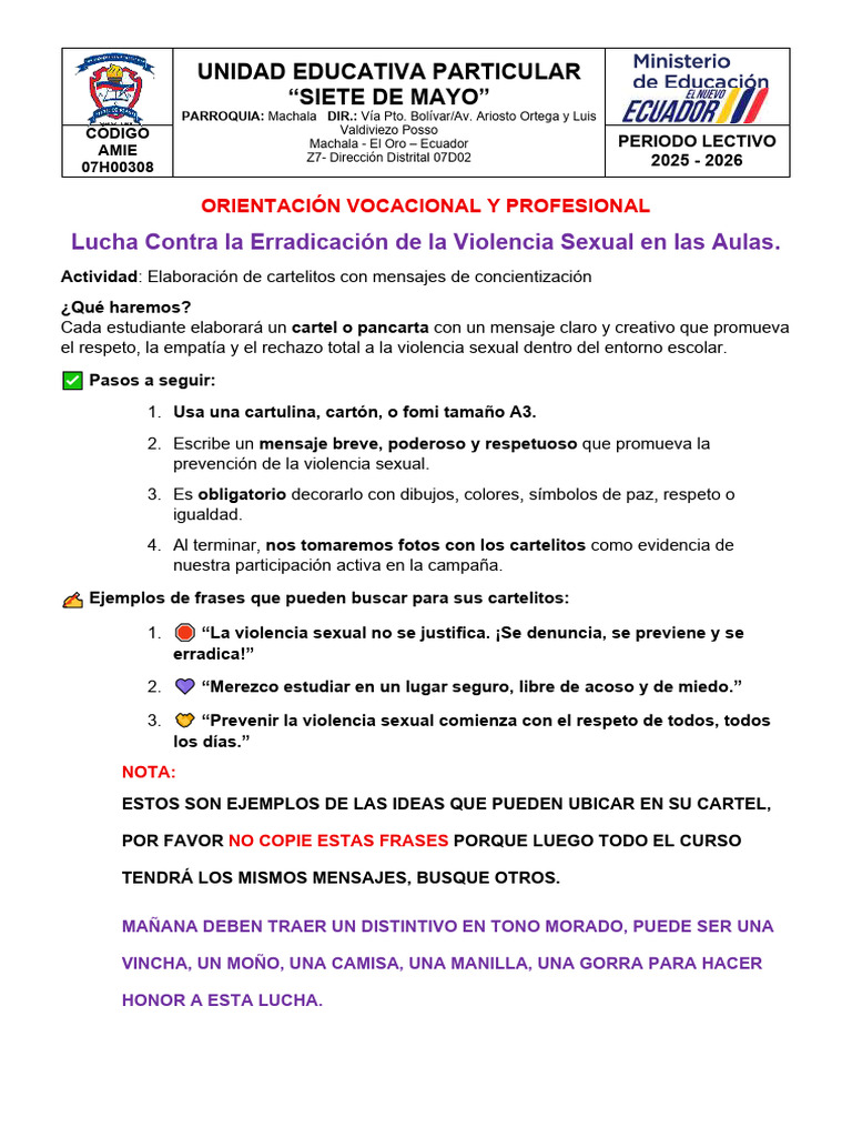 Erradicación Contra La Violencia Sexual en Las Aulas - Ovp - 06 - de ...