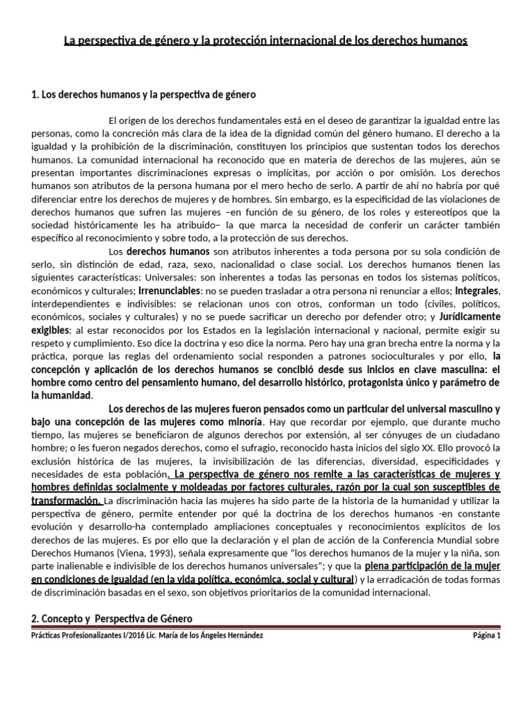 Perspectiva de Género en Derechos Humanos | PDF | Género | Estudios de ...