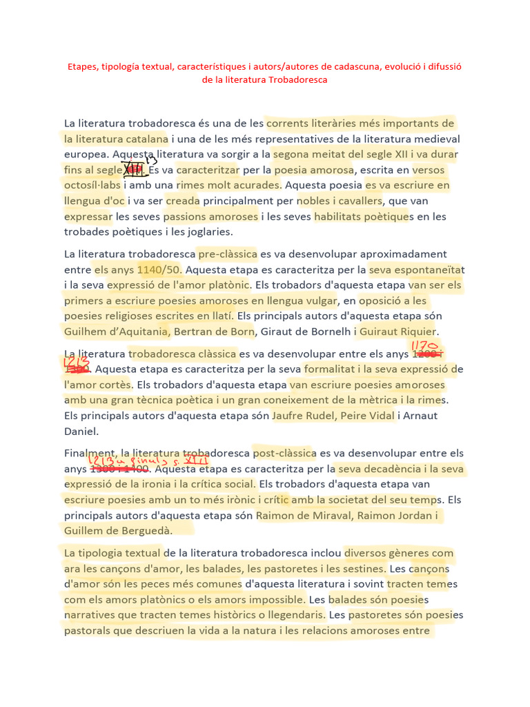 Posibles Preguntes Primeres Grans Obres | PDF