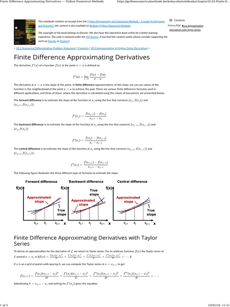 Finite Difference Methods in Python | PDF | Finite Difference ...