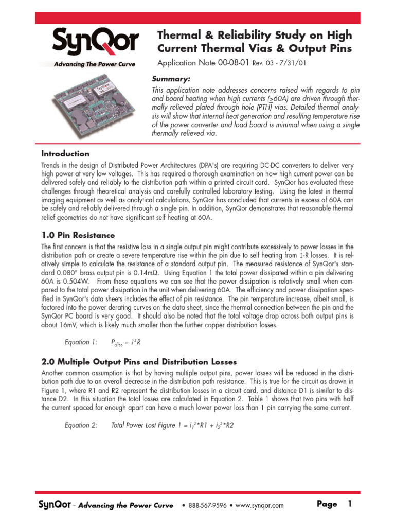 High Current Thermal Relief Analysis | PDF | Printed Circuit Board | Heat