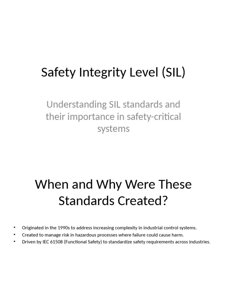 Understanding Safety Integrity Levels (SIL) | PDF