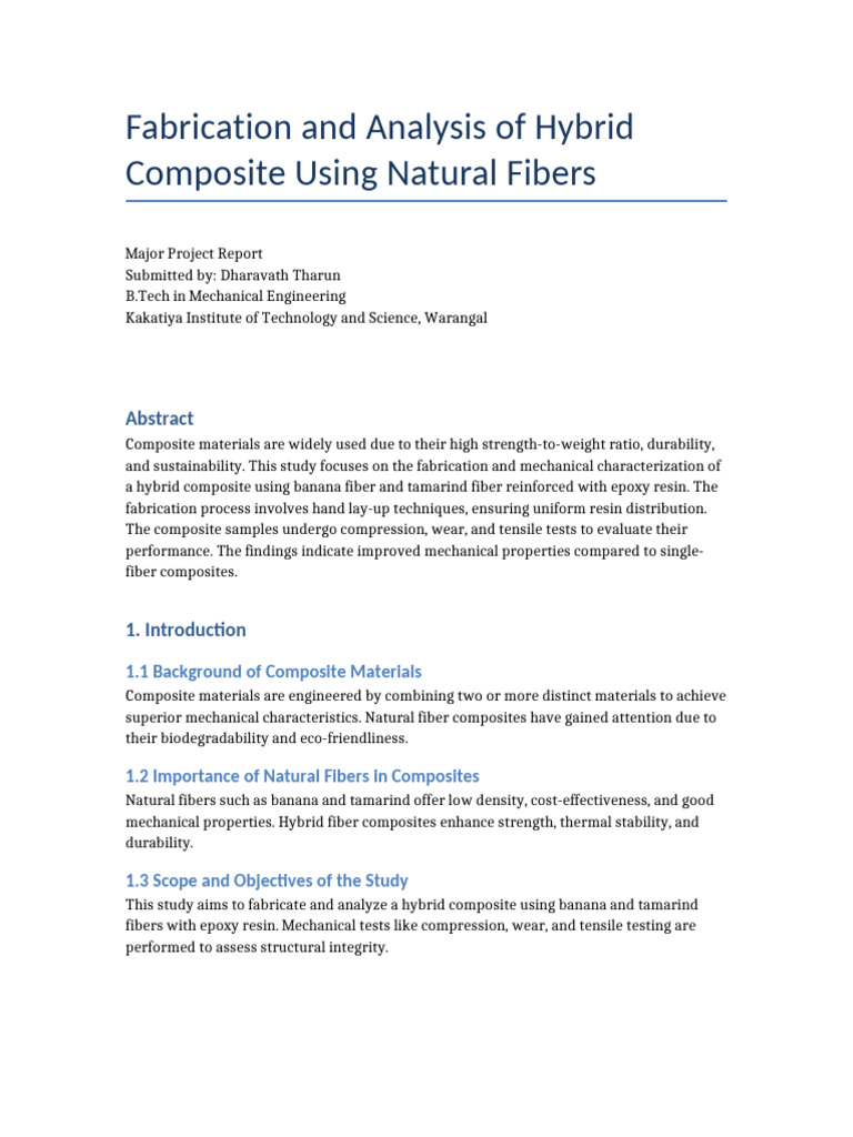 Fabrication Analysis Hybrid Composite | PDF | Composite Material | Fibers