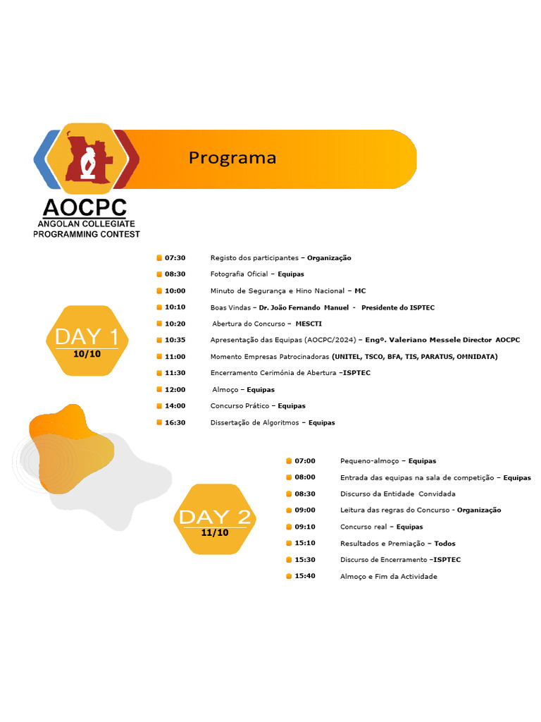 Agenda do Concurso AOCPC 2024 | PDF