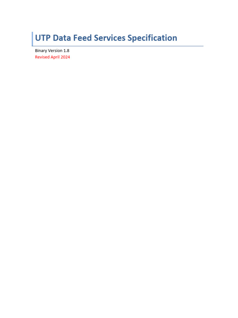 UTP Data Feed Services Overview | PDF | Integer (Computer Science ...