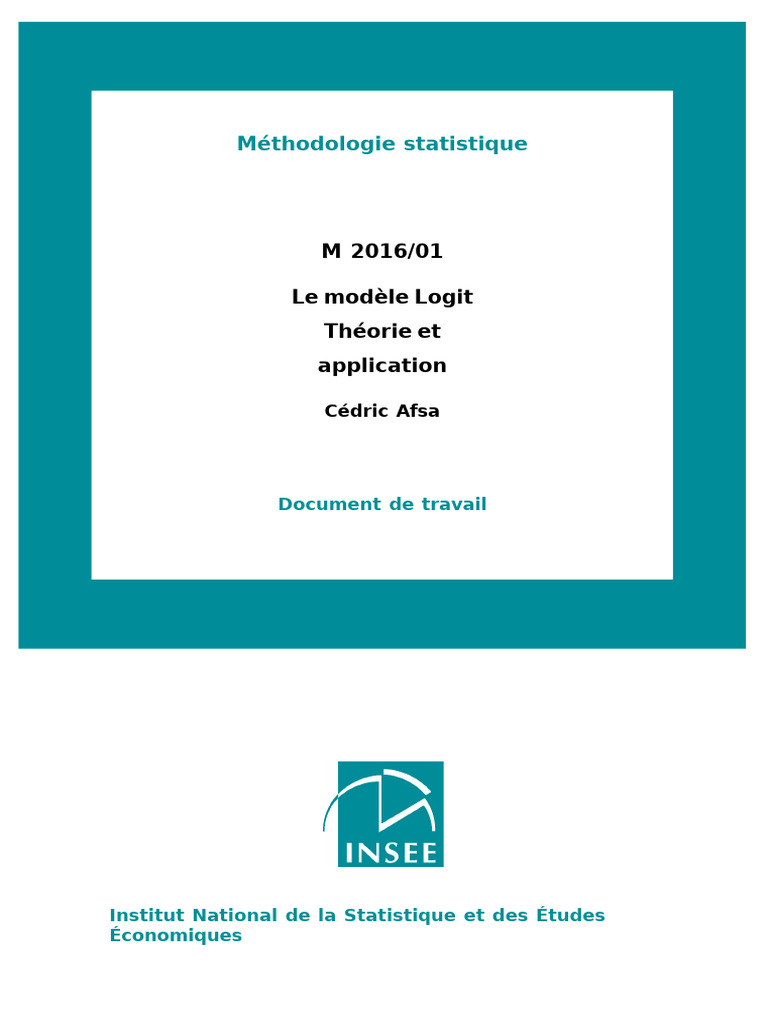 Modèle Logit : Théorie et Applications | PDF | Statistiques | Analyse ...