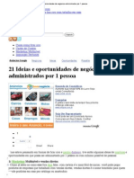 21 Ideias e Oportunidades de Negócios Administrados Por 1 Pessoa