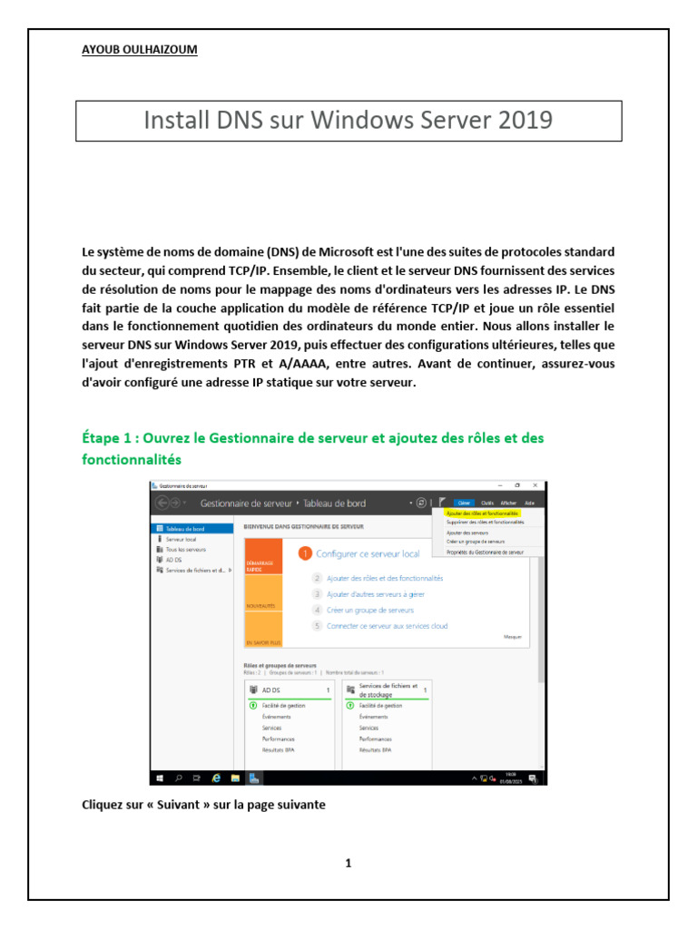 Installer DNS sur Windows Server 2019 | PDF | Système de noms de ...