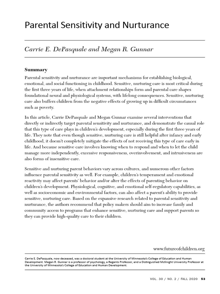 Impact of Parental Sensitivity on Child Development | PDF | Attachment ...