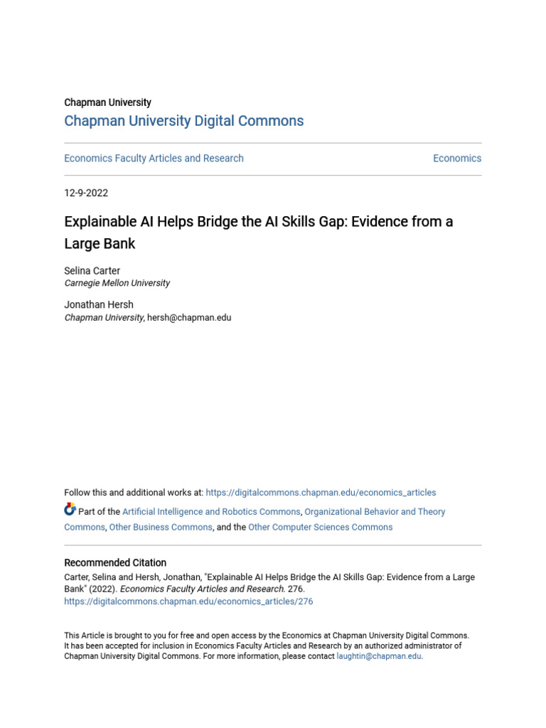 Explainable AI and the Skills Gap | PDF | Artificial Intelligence ...