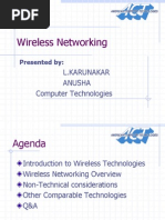 Wireless Networking: L.Karunakar Anusha Computer Technologies