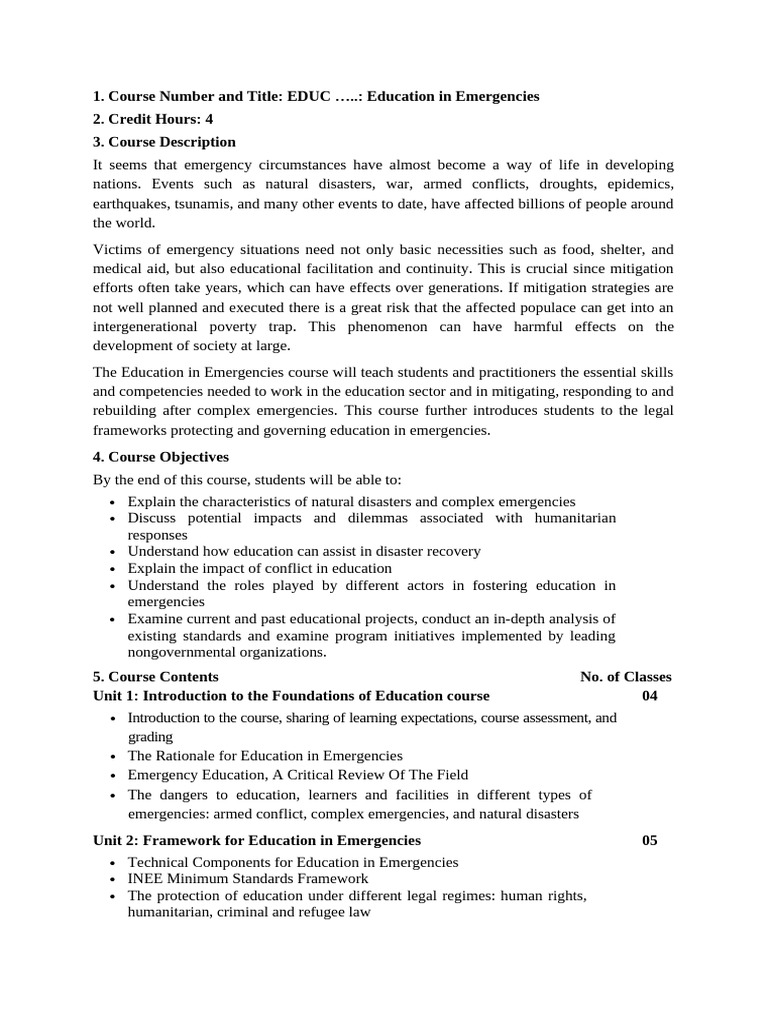 Education in Emergencies IER RU | PDF | Disaster Risk Reduction | Emergency