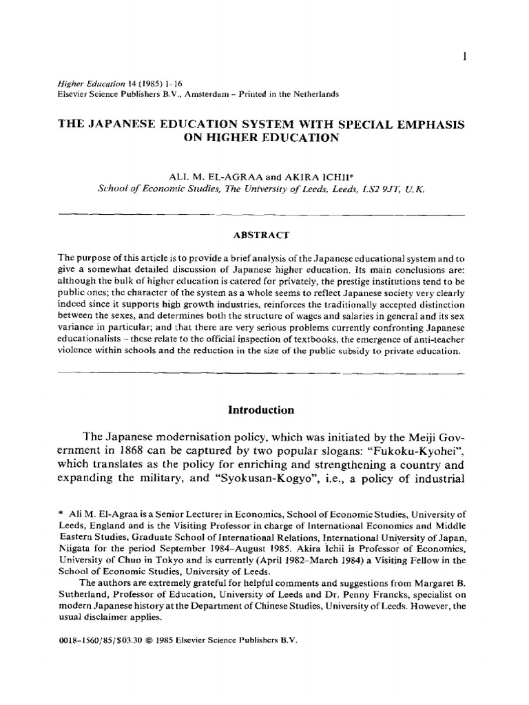 Overview of Japan's Higher Education System | PDF | Empire Of Japan