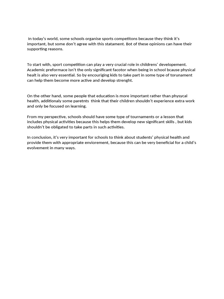 Importance of Sports in Schools | PDF
