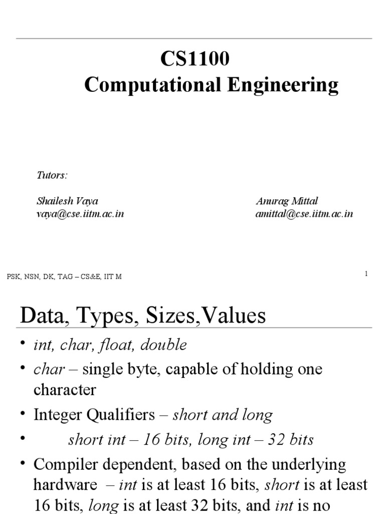 Data Types and Number Systems in C | PDF | Subroutine | Parameter ...