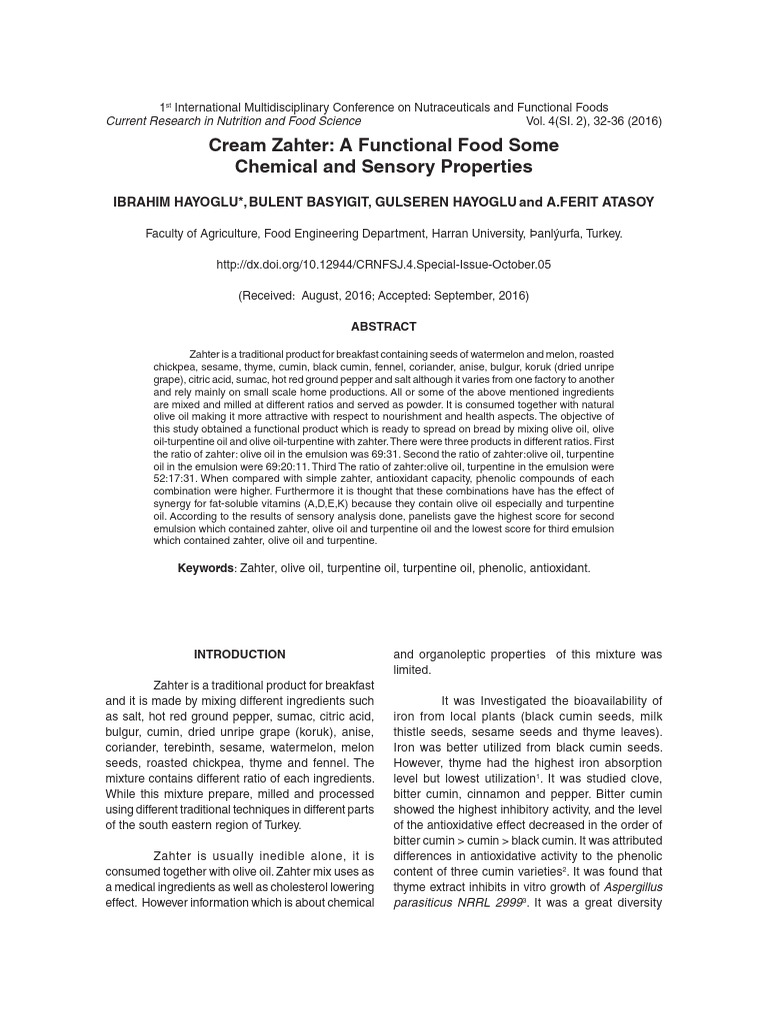 Zahter: Nutritional Benefits of Emulsions | PDF | Olive Oil | Olive