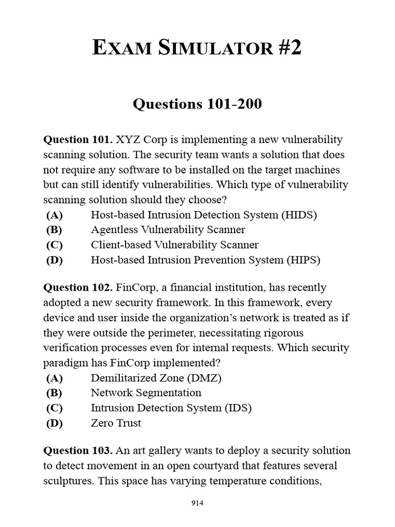 Cybersecurity Exam Simulator Questions 101-200 | PDF | Security ...