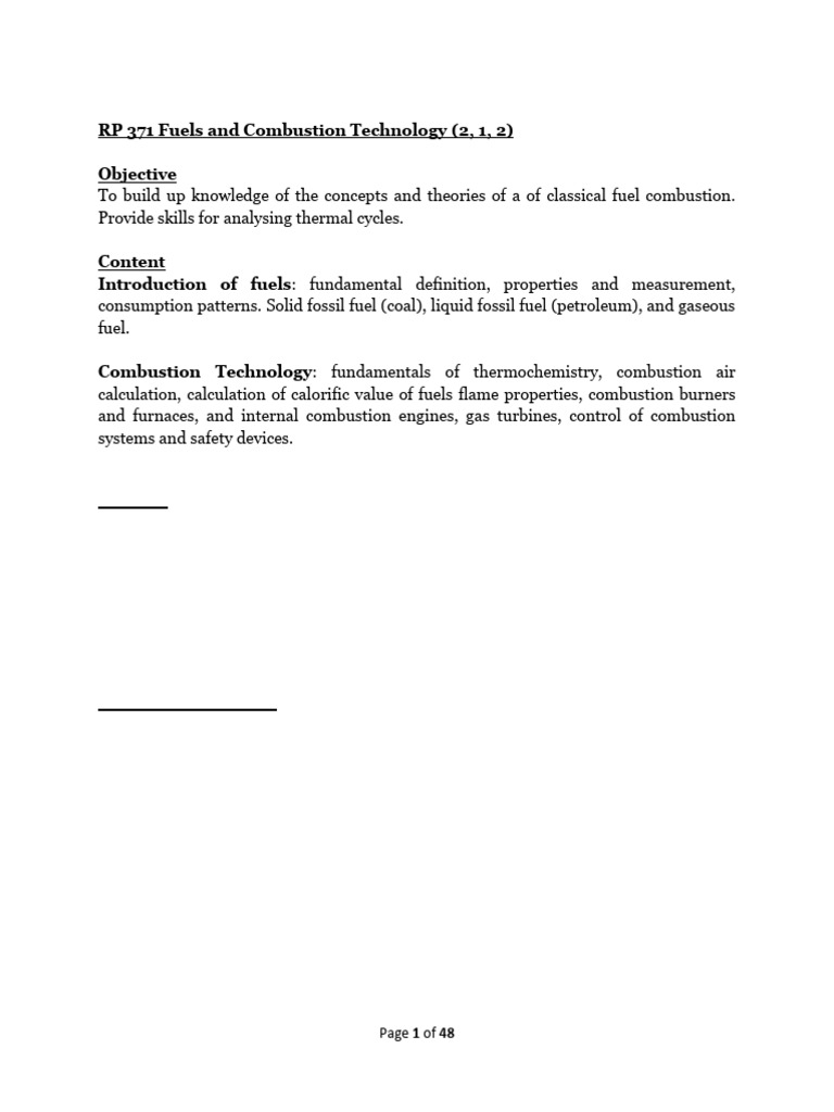 Fuel Combustion Technology Overview | PDF | Coal | Combustion
