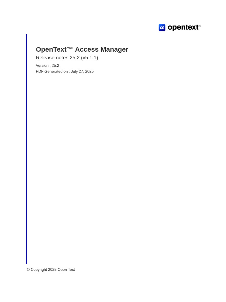 OpenText Access Manager 25.2 Release Notes | PDF | Computer Engineering ...