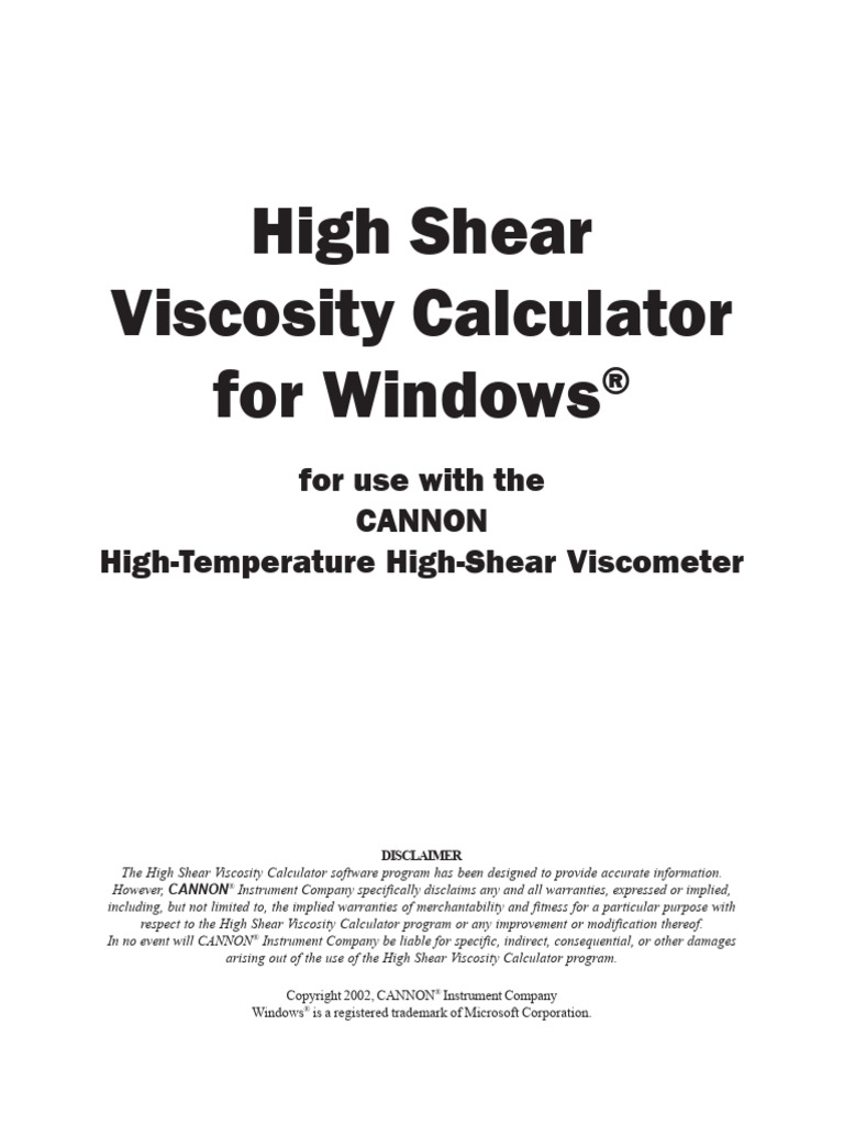 HTHS Series II Software Manual | PDF | Viscosity | Microsoft Windows