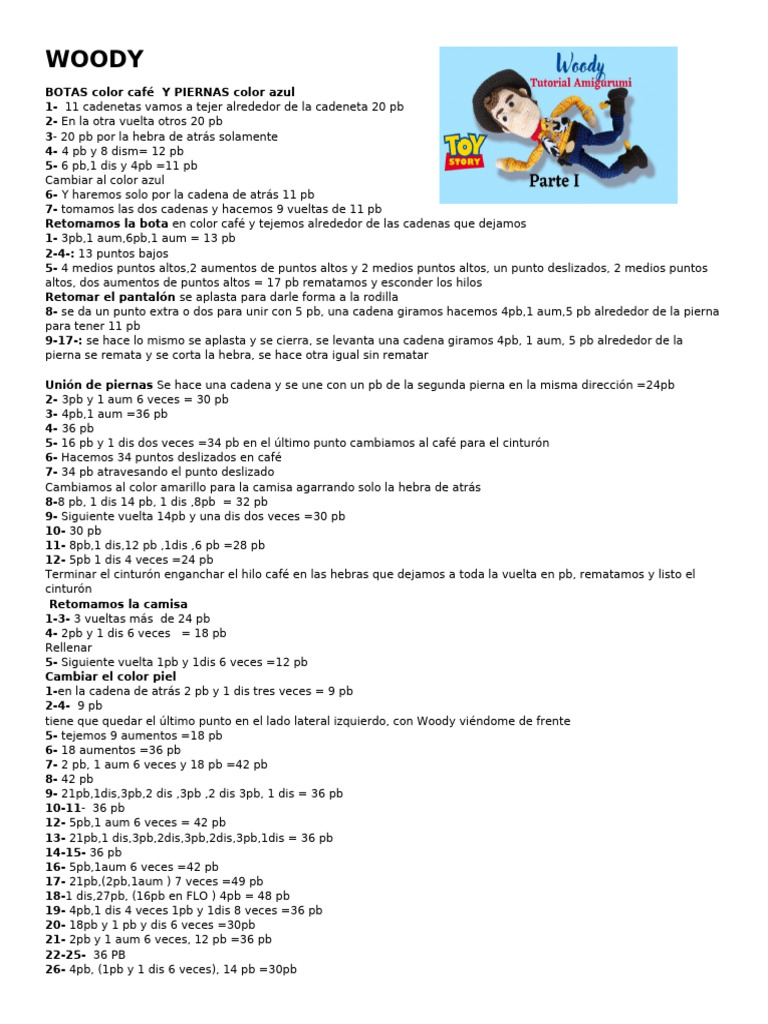 Instrucciones para Tejer a Woody | PDF | Camisa | Moda