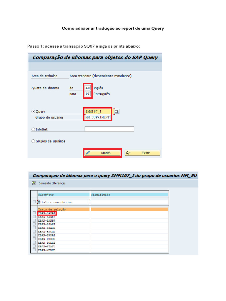 Como Adicionar Tradução Ao Report de Uma Query | PDF