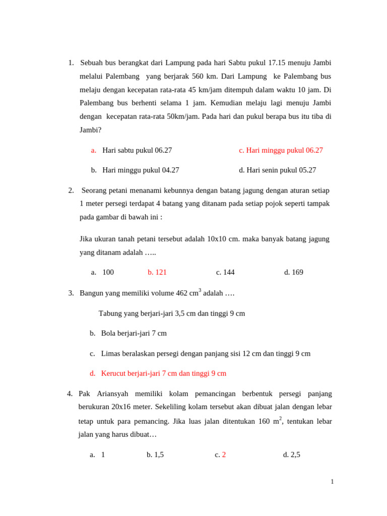 Contoh Soal Rasio Kelas 6 Matematika | PDF