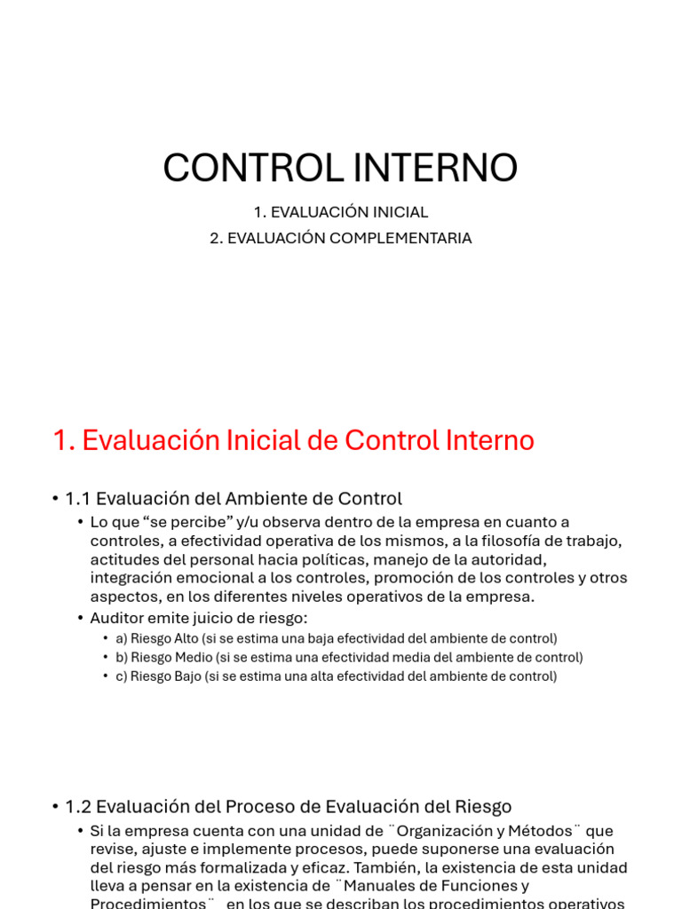 Evaluación del Control Interno Empresarial | PDF | Auditoría | Contralor