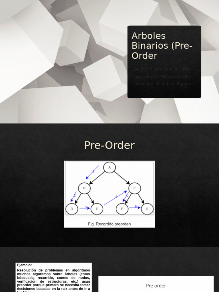 Uso de Pre-Order en Árboles Binarios | PDF