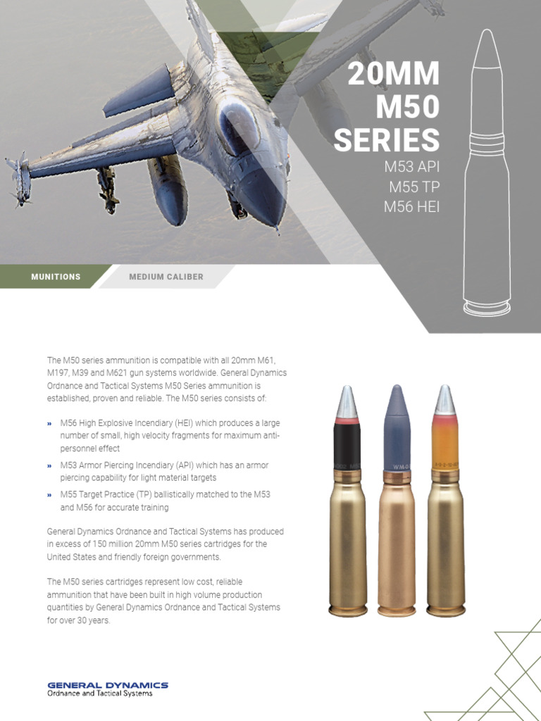 20mm M50 Series MED CAL | PDF | Ammunition | Ballistics