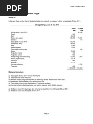 Soalan Ulang Kaji F4 Penyata Kewangan Dengan Pelarasan Pdf
