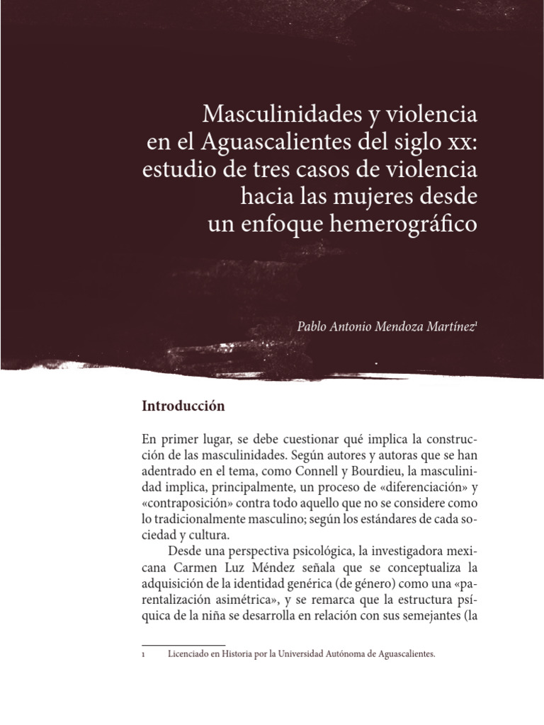 Masculinidad y violencia en Aguascalientes | PDF | Masculinidad | Violencia