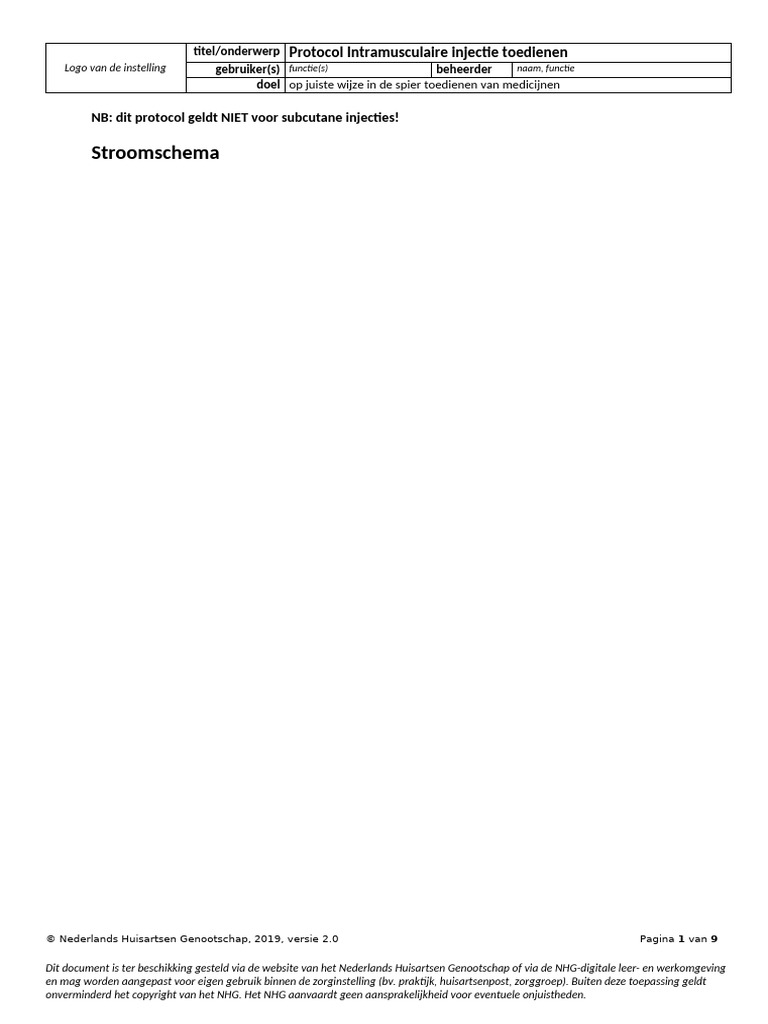 Protocol Intram Inj Toedienen 2019 | PDF